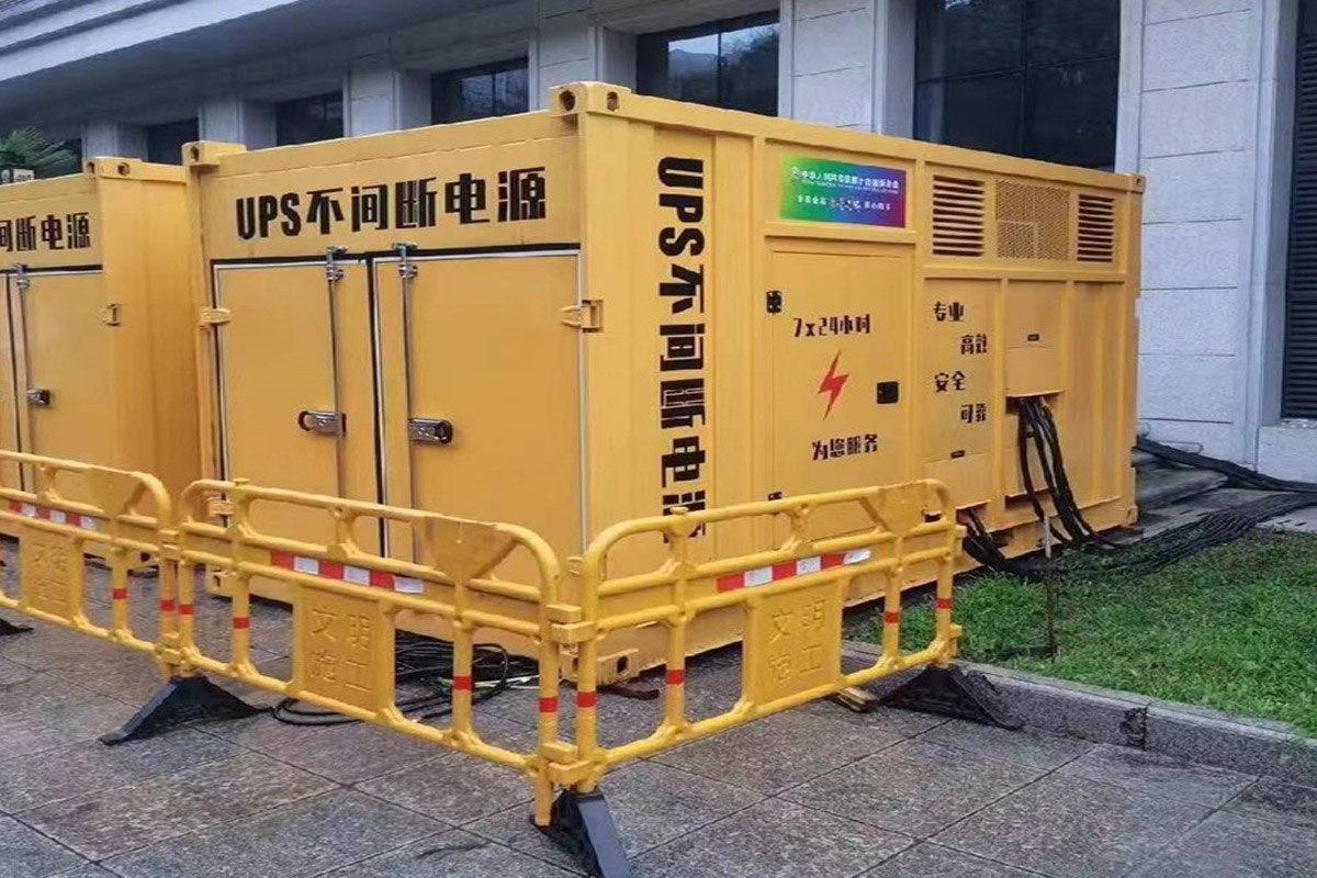锡山发电机租赁施工现场