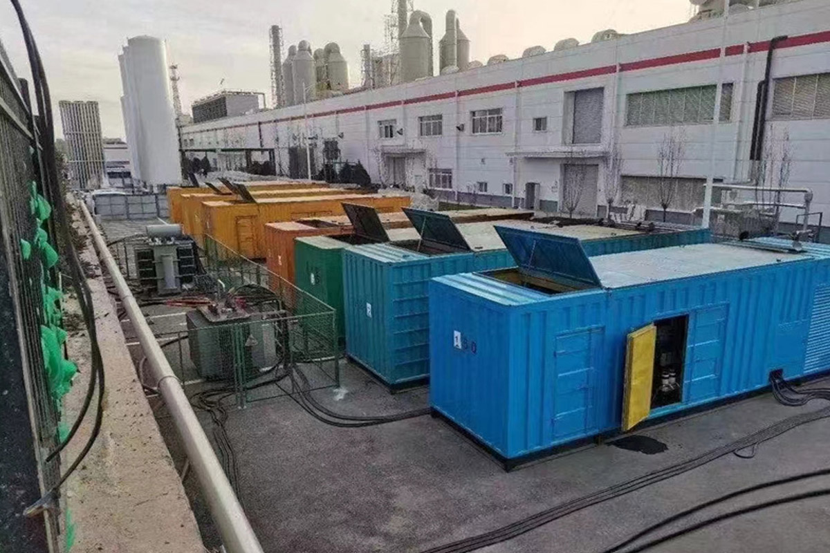 锡山发电机租赁施工现场